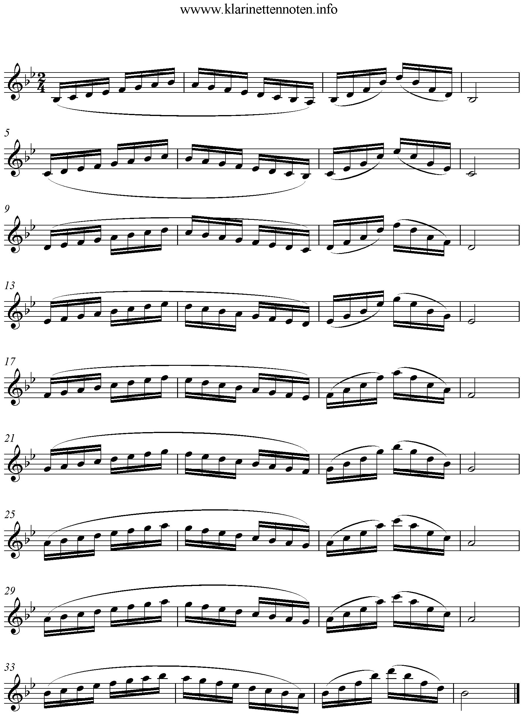 C Major Scales Clarinet Klarinette